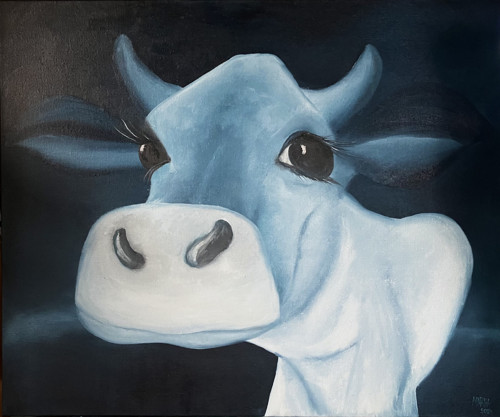 KRÁVA EVELÍNA Z OŘECHOVKY - obraz 120 x 100 cm