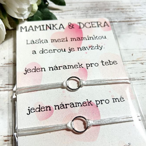 Náramek na šňůrce - 2ks pro mámu a dceru - nerez