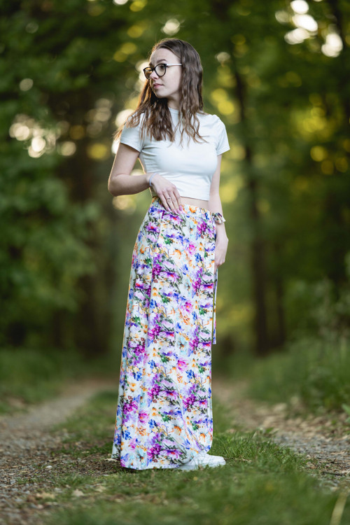 Sukně zavinovačka květovaná