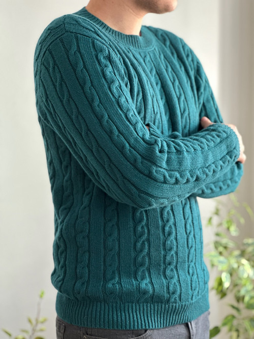 Panský pletený svetr – Merino a kašmír – Petrol