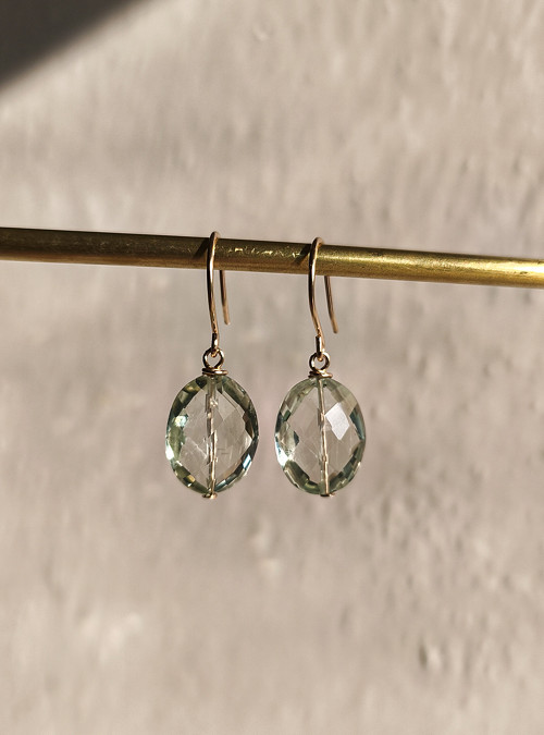 Náušnice ze zeleného ametystu - 14k gold filled
