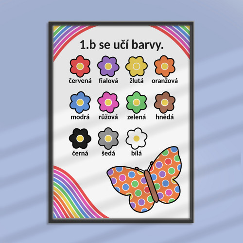 Učení sa barev motýl abstract - tečky