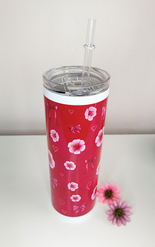 Sakura-cherry dream - Termo pohárek s brčkem 600ml