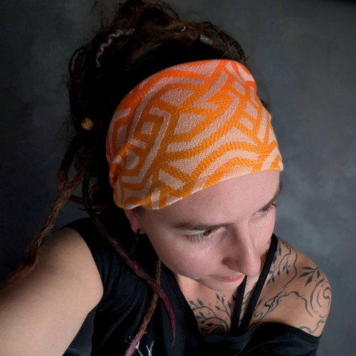Šátková čelenka Braid žlutá — foto 1