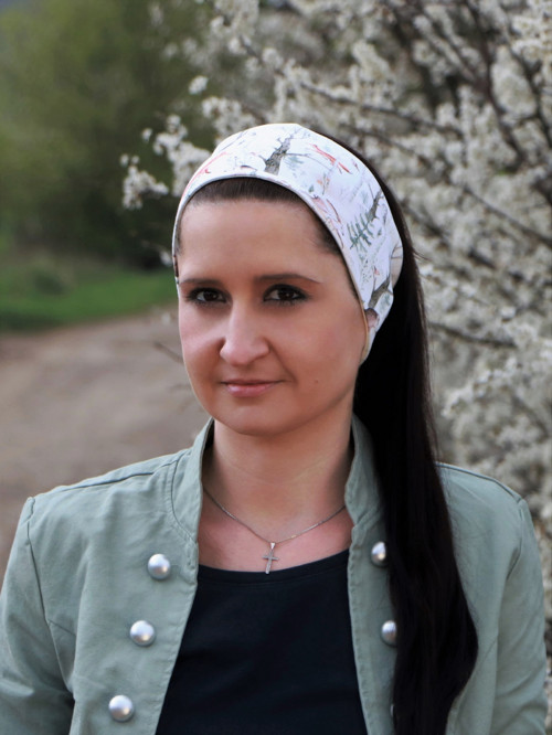 Úpletová čelenka les ivory