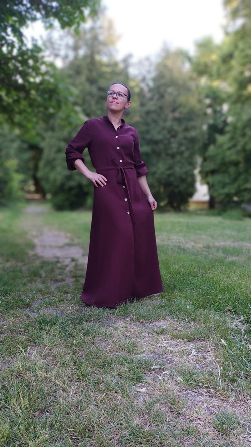 Košilové šaty dlouhé, dlouhý rukáv