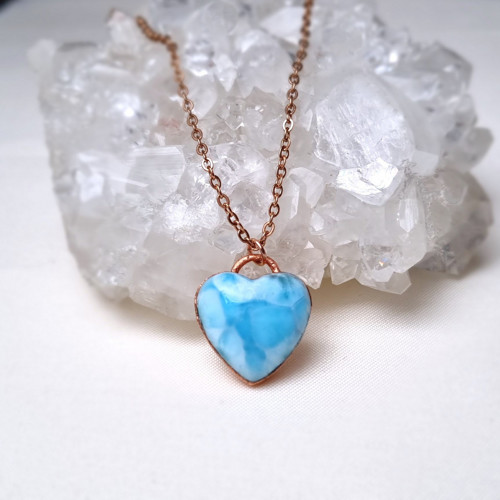 Larimar srdce - přívěsek/náhrdelník