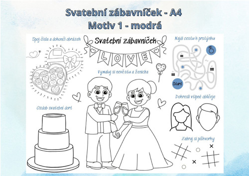 Svatební zábavníček - Motiv 1 - modrá