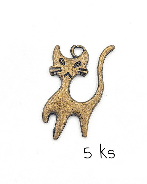 Oboustranná kočka 22x13 mm bronz, 5 ks