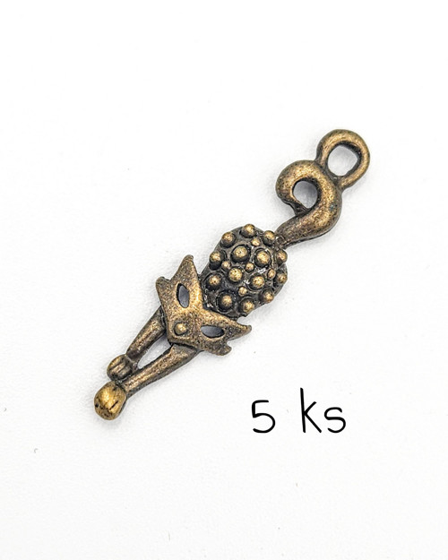 Natažená kočka 32x8 mm bronz, 5 ks