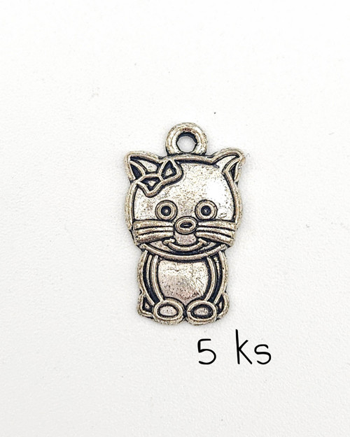 Kotě s mašlí 20x7 mm, 5 ks