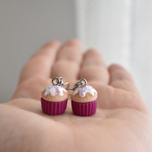 Cupcake náušnice - Chirurgická ocel