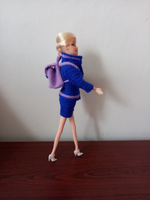 Sáčko, kraťasy a batůžek v modré - pro Barbie