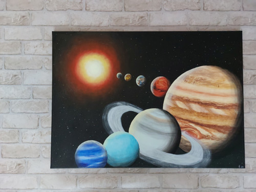 Sluneční soustava 50x70 - SVÍTÍ VE TMĚ!!