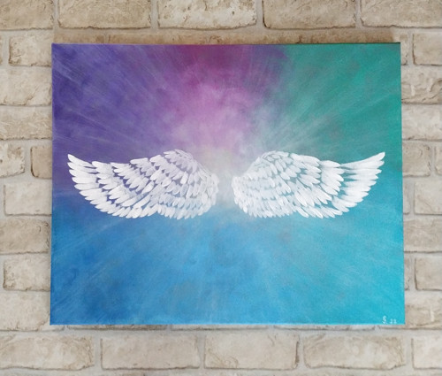 Ochranná andělská křídla 40x50 - SVÍTÍ VE TMĚ!!