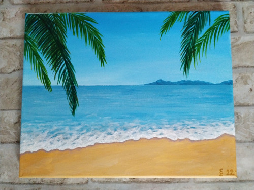Palmy ve výhledu 24x30 - akrylový obraz na plátně