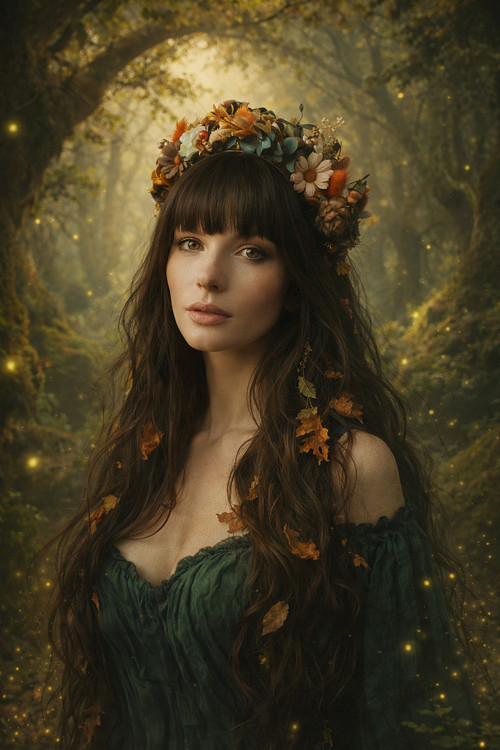Květinová čelenka " Podzimní bohyně"