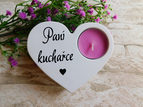 Srdce svícen pro paní kuchařku