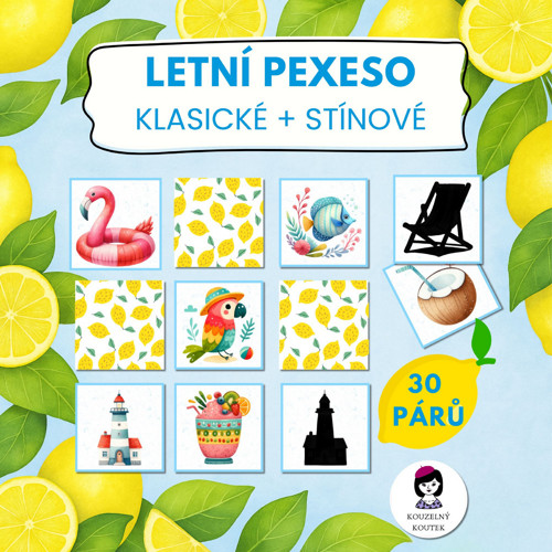 Letní pexeso stínové | léto, prázdniny, kk_L_01