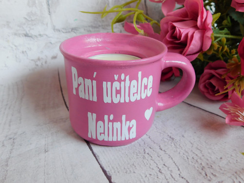 Svícen hrníček dárek pro paní učitelku