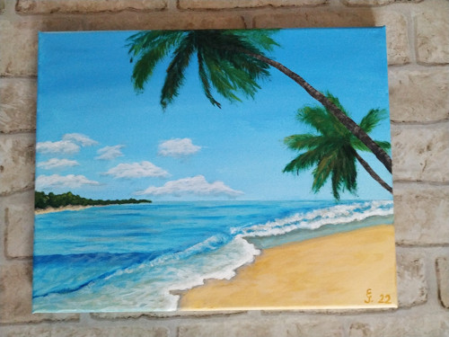 Vlny mezi ostrovy 24x30 - akrylový obraz