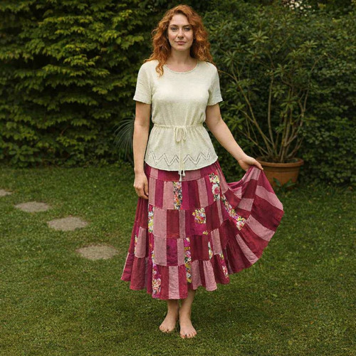 Patchworková sukně Pink lady