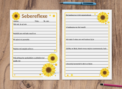(formativní) Sebereflexe floral 1 - slunečnice