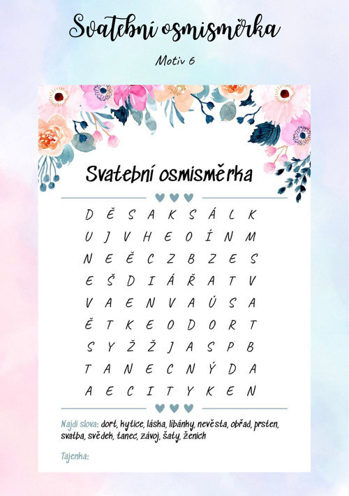 Svatební osmisměrka A5 - Motiv 6