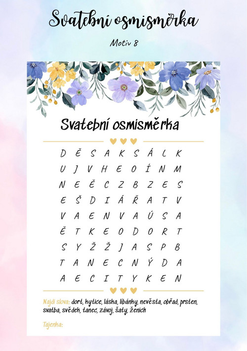 Svatební osmisměrka A5 - Motiv 8