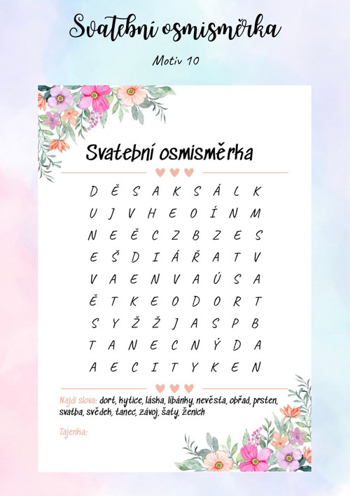 Svatební osmisměrka A5 - Motiv 10