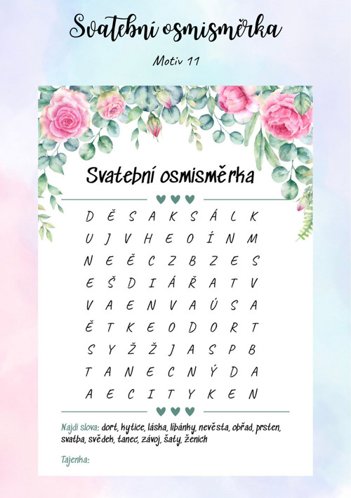 Svatební osmisměrka A5 - Motiv 11