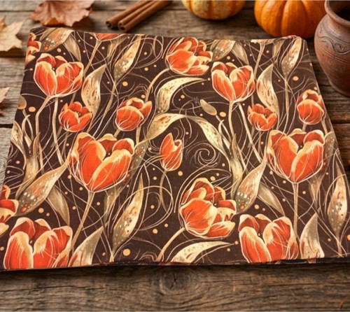Mušelínový nákrčník Tulipány