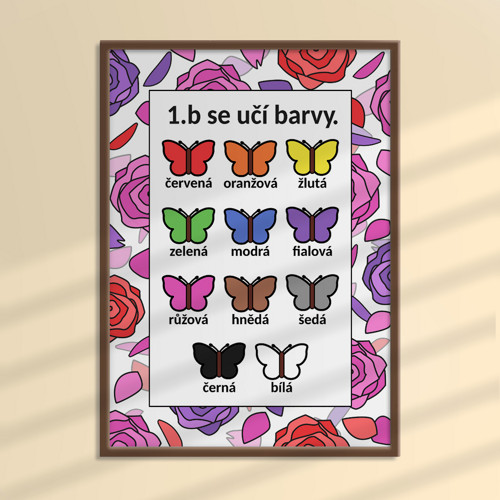 Učení sa barev floral 2 - růže
