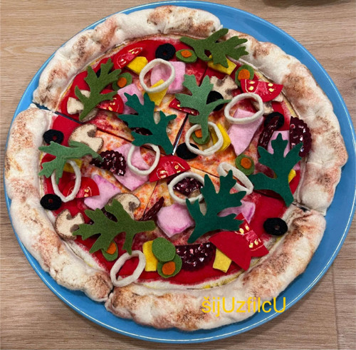 Hračka z filcu do dětské kuchyňky - PIZZA