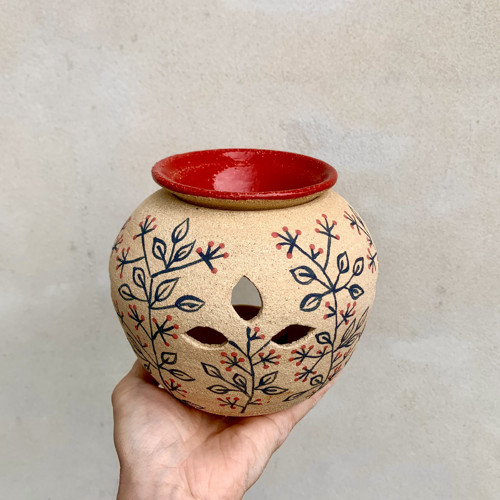 Keramická aromalampa malovaná — foto 1