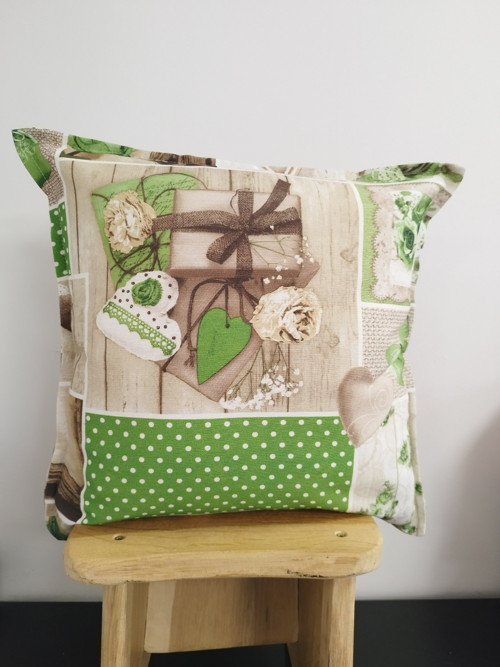 Povlak na polštářek ZELENÉ RŮŽIČKY 40*40cm
