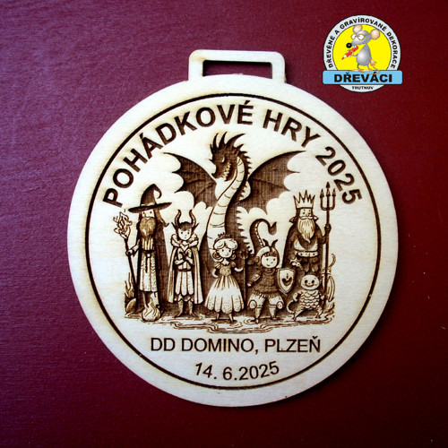 Dřevěná medaile Pohádkové hry 2025