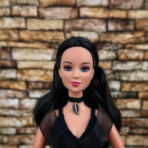 Náhrdelník pro Barbie - lístek gun metal