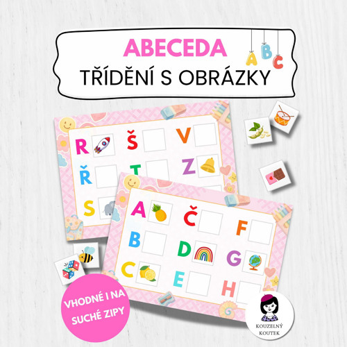 Abeceda – třídění/Quiet book/Busy book (PDF)