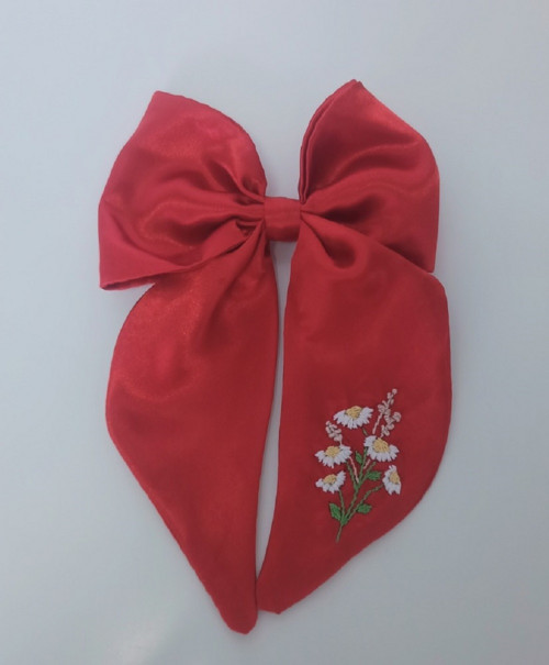 Ručně vyšívaná mašle do vlasů