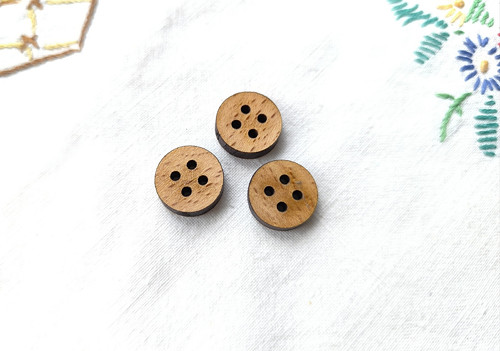 Dřevěný knoflík - KULATÝ 1,5cm