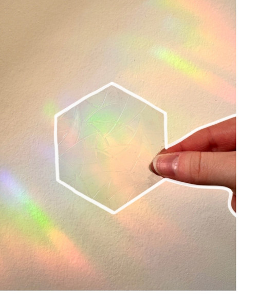 Lapač slunce suncatcher hexagon jarní nálepka 1ks