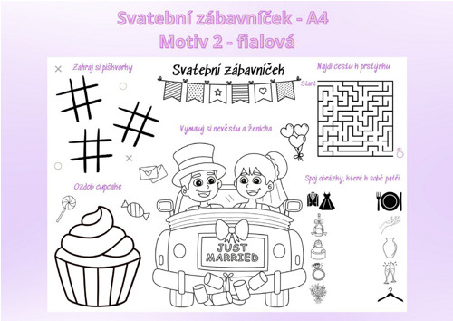 Svatební zábavníček - Motiv 2 - fialová