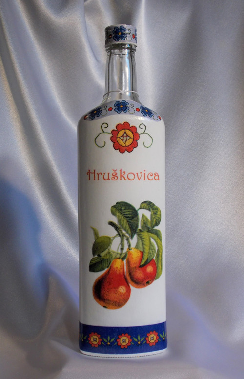 Láhev na domácí kořalku Hruškovice