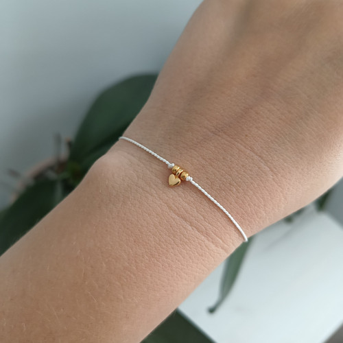 "Mini Love" náramek Luxury 24K Gold ed. - white