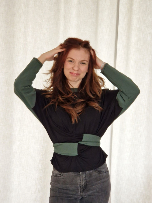 TALIA Green – zavinovací top do pasu