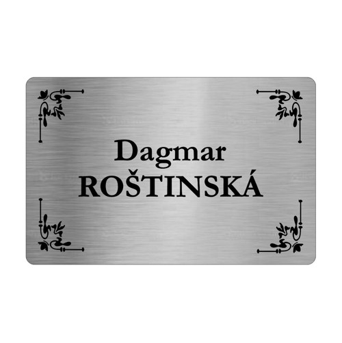 Nerezová gravírovaná jmenovka, 9x5cm Roštinský