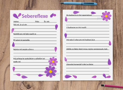 (formativní) Sebereflexe floral 2 - téměř fialky
