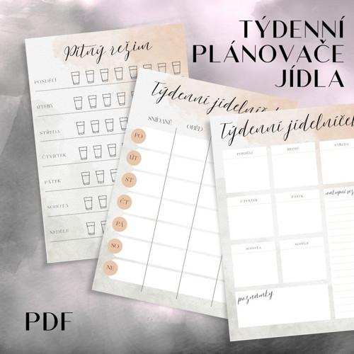 Týdenní plánovače jídla - PDF