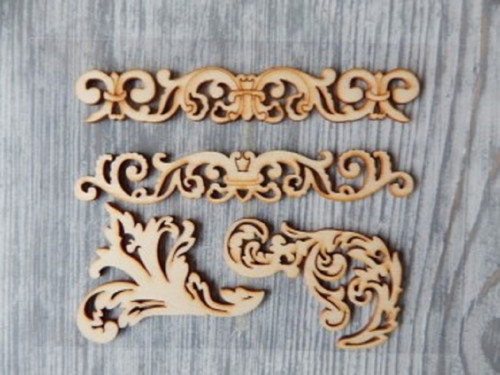 Výřezy sada 4 ornamenty